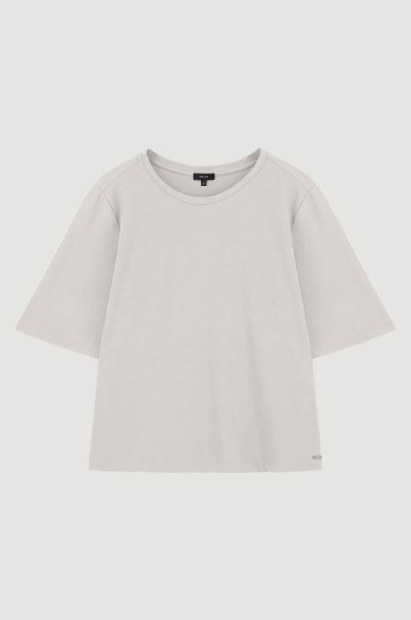 Beżowa bluzka z krótkim rękawem Solar Obraz 1