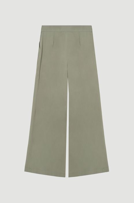 Satynowe spodnie w jasnym odcieniu khaki Solar Obraz 5