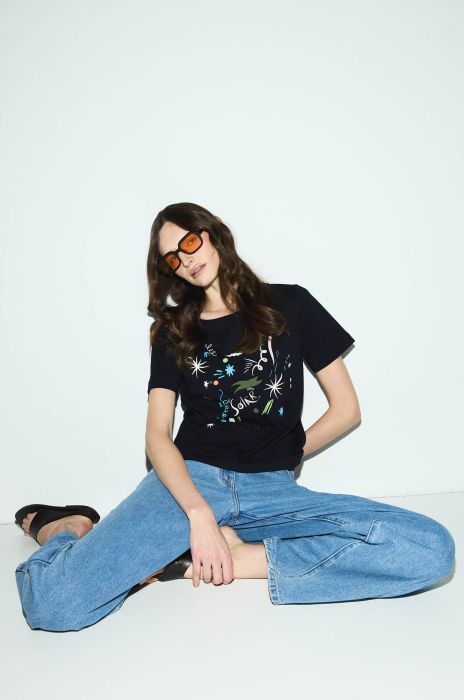 Bawełniana bluzka z wielokolorowym printem Solar Obraz 3