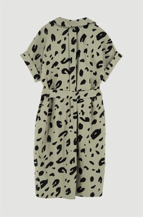 Sukienka khaki ze zwierzęcym printem Solar Obraz 5