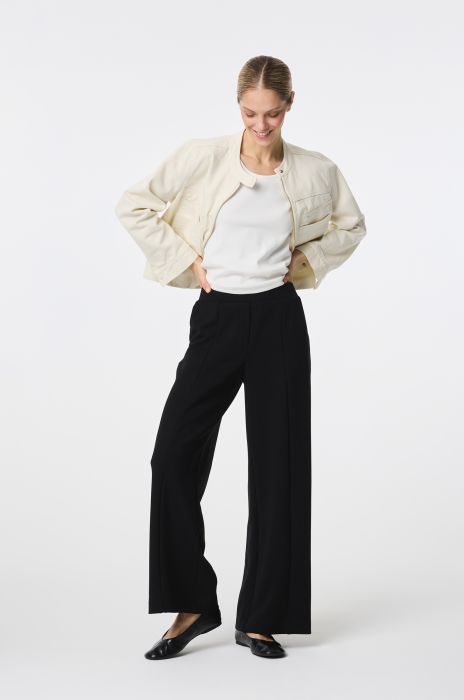 Czarne spodnie z dzianiny Solar Obraz 2