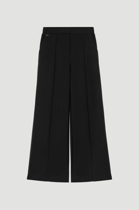 Czarne spodnie z dzianiny Solar Obraz 4