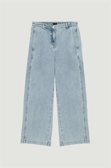 Jasne jeansy z rozszerzaną nogawką Solar Obraz 4