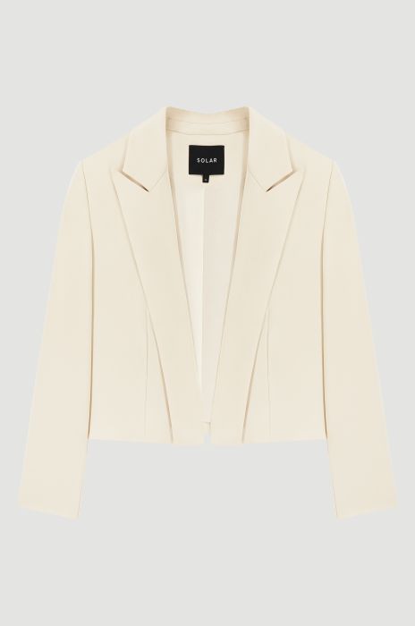 Beżowa marynarka o krótkim fasonie Solar Obraz 4