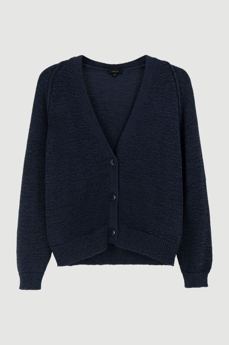 Kardigan z bawełną zapinany na guziki Solar Obraz 4