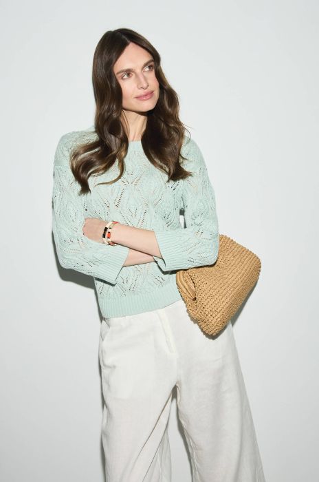 Ażurowy sweter z długim rękawem Solar Obraz 2