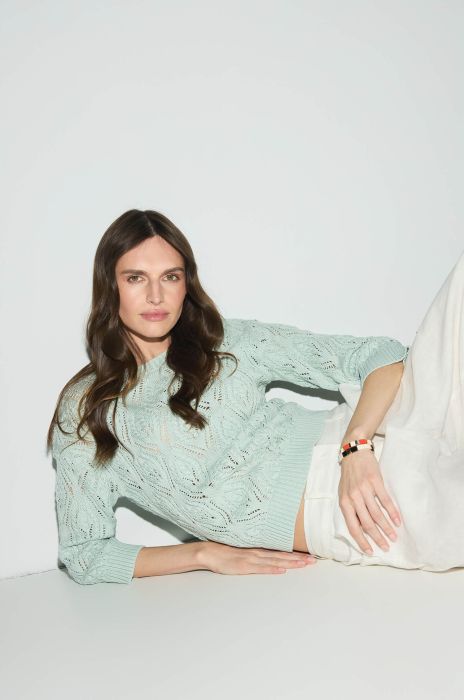 Ażurowy sweter z długim rękawem Solar Obraz 1