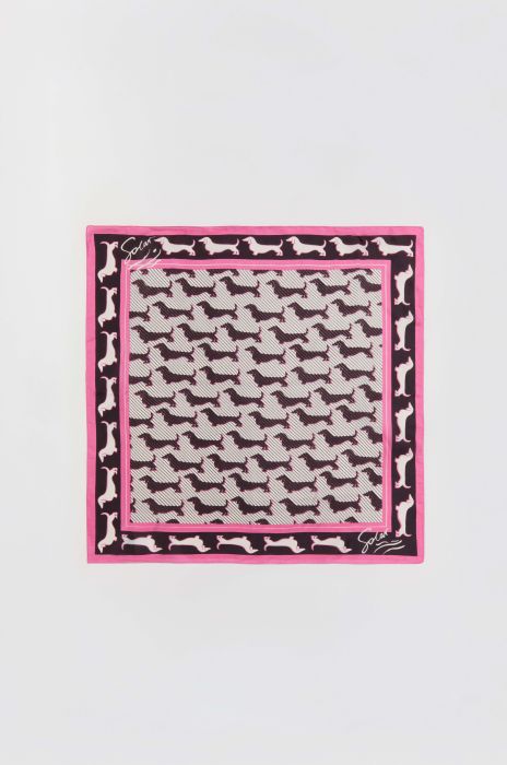 Jedwabna apaszka z printem w jamniki Solar Obraz 2