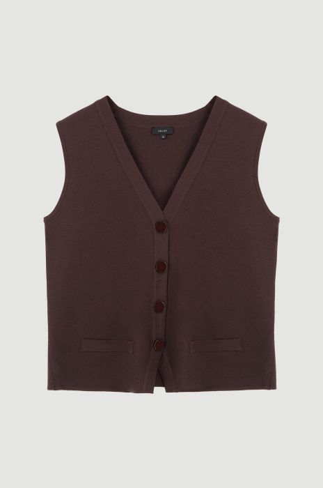 Dzianinowa kamizelka zapinana na guziki Solar Obraz 5