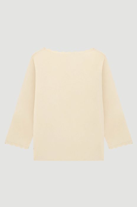 Beżowa bluzka z rękawem 3/4 Solar Obraz 5