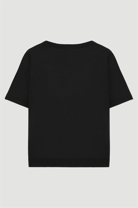 Dzianinowa bluzka z krótkim rękawem Solar Obraz 5