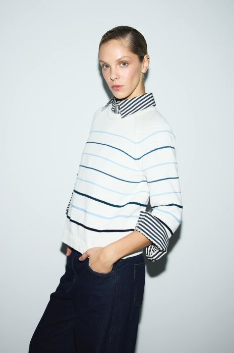 Bawełniany sweter z ozdobnym ściegiem Solar Obraz 2