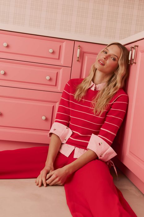 Bawełniany sweter z ozdobnym ściegiem Solar Obraz 1