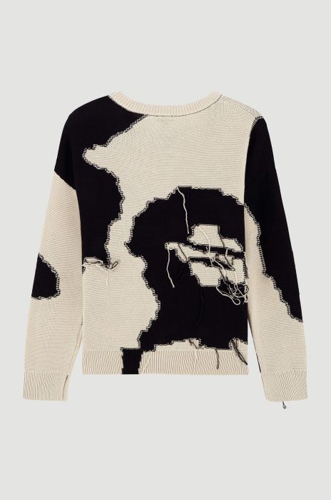 Sweter z kontrastowym wzorem autorskim Solar Obraz 5