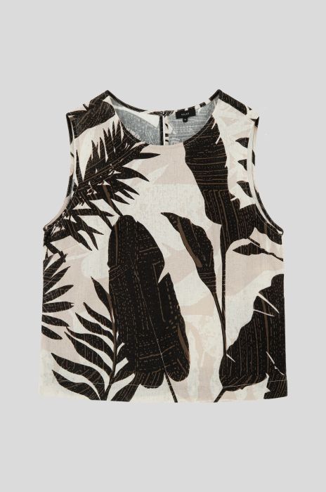 Bluzka z brązowym printem botanicznym Solar Obraz 4