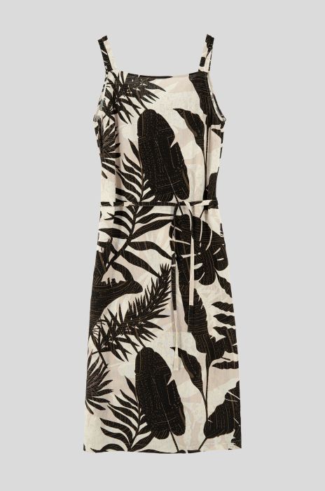 Sukienka z brązowym printem botanicznym Solar Obraz 4