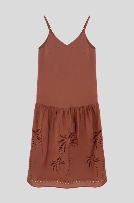 Bawełniana sukienka z ażurowym haftem Solar Obraz 4