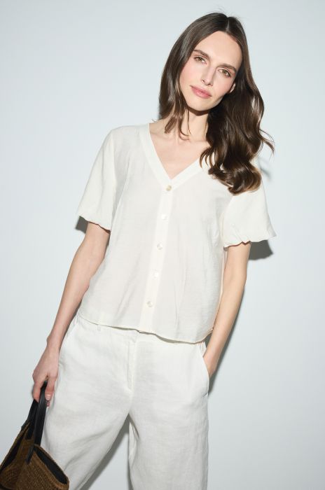 Koszula ecru zapinana na guziki Solar Obraz 1