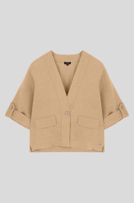 Lniany żakiet z rękawem 3/4 Solar Obraz 1