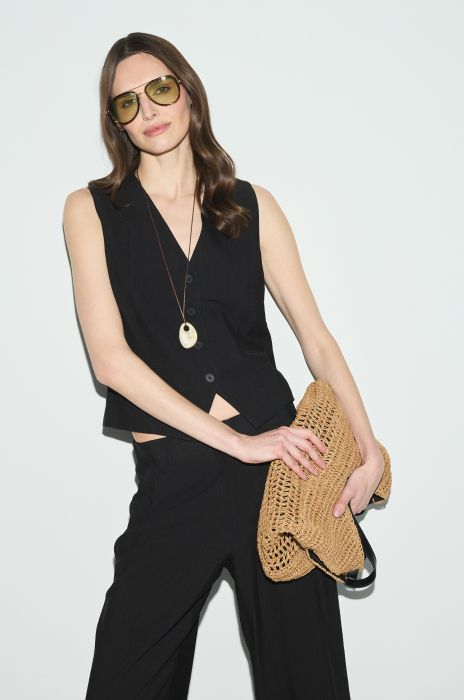 Taliowana kamizelka z wiskozy Solar Obraz 1