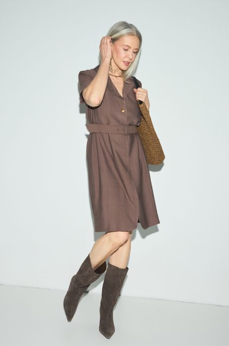 Taliowana sukienka z wiskozy Solar Obraz 3