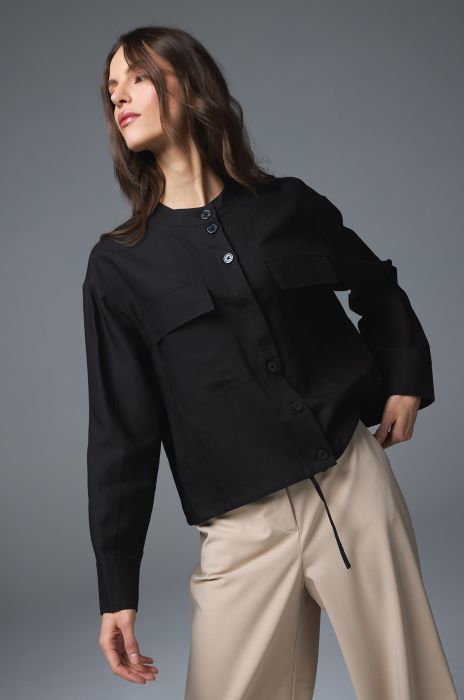 Czarna kurtka ze stójką Solar Obraz 4