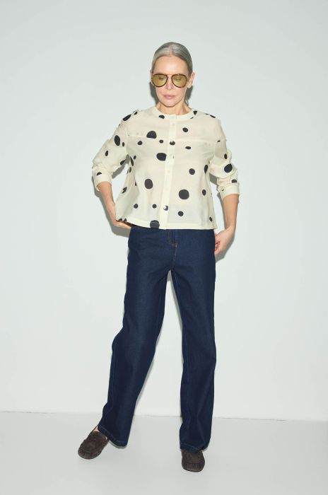 Wiskozowa koszula w grochy Solar Obraz 2