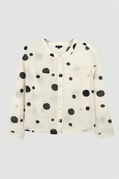 Wiskozowa koszula w grochy Solar Obraz 4