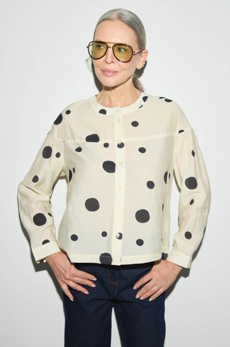 Wiskozowa koszula w grochy Solar Obraz 1