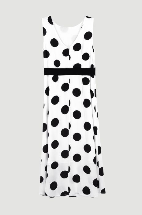 Sukienka midi w grochy z paskiem Solar Obraz 5