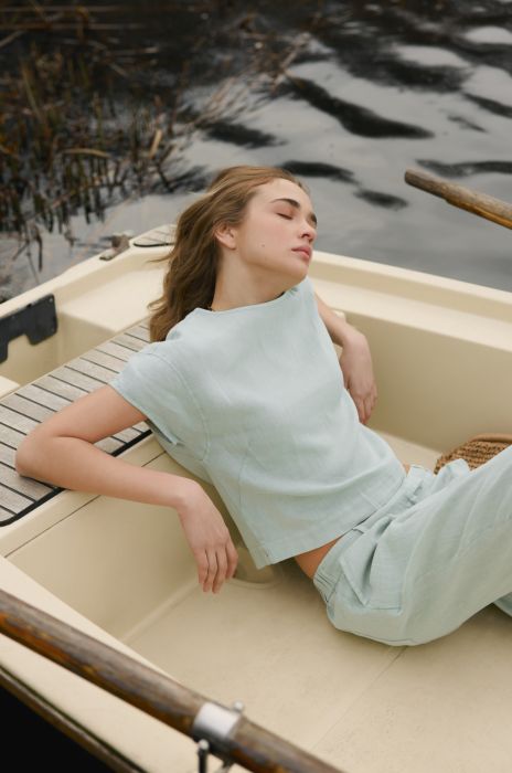 Lniana bluzka o swobodnym kroju Solar Obraz 2