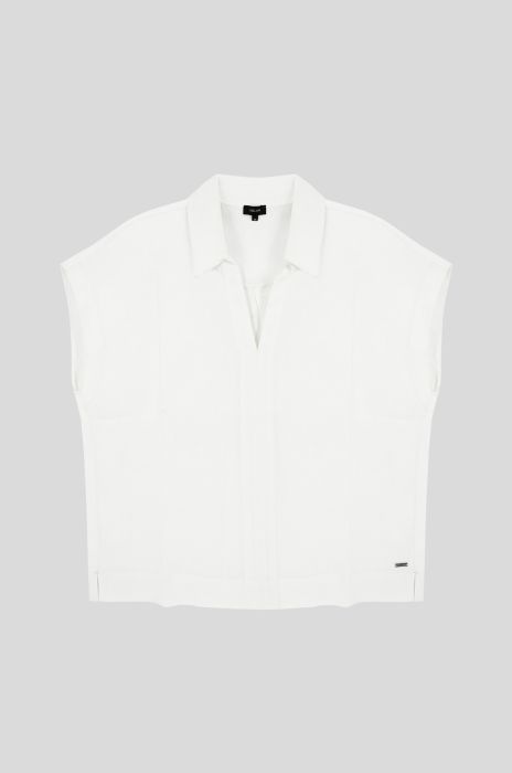 Lniana bluzka z dekoltem w v Solar Obraz 1