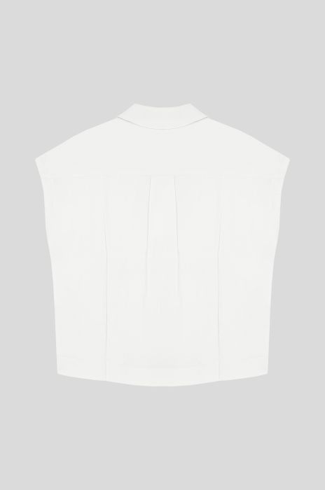 Lniana bluzka z dekoltem w v Solar Obraz 2