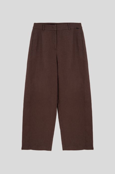 Lniane spodnie z szeroką nogawką Solar Obraz 3