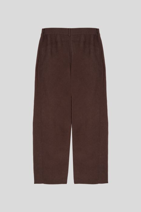 Lniane spodnie z szeroką nogawką Solar Obraz 4