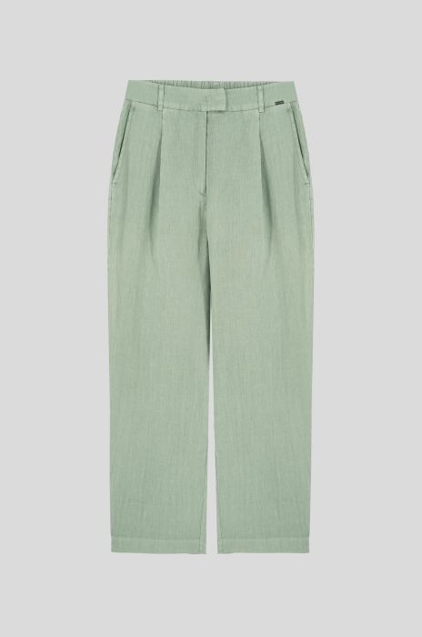 Lniane spodnie ze zwężaną nogawką Solar Obraz 3