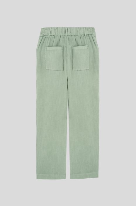 Lniane spodnie ze zwężaną nogawką Solar Obraz 4