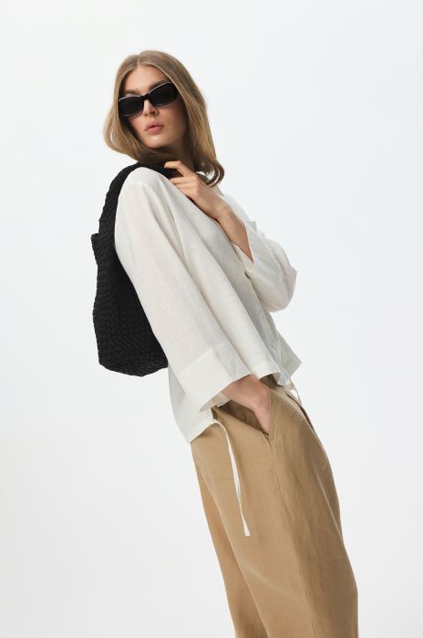 Lniana koszula z troczkiem Solar Obraz 2