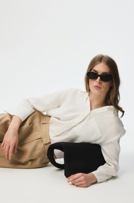 Lniana koszula z troczkiem Solar Obraz 3