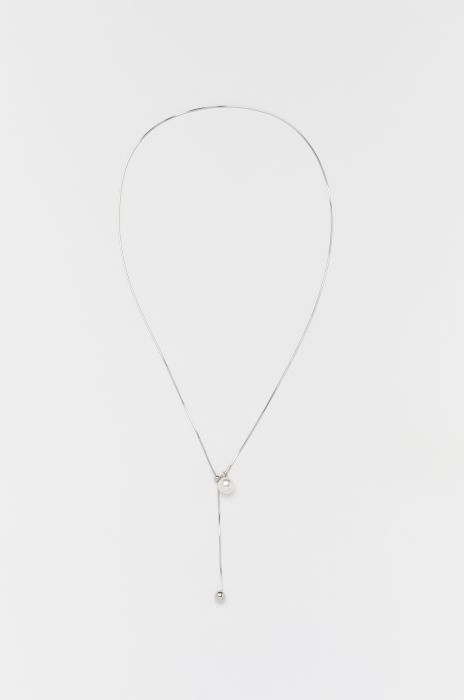 Srebrny naszyjnik z perłową zawieszką Solar Obraz 1