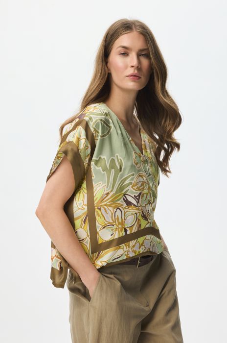 Bluzka z wiskozy z florystycznym printem Solar Obraz 1