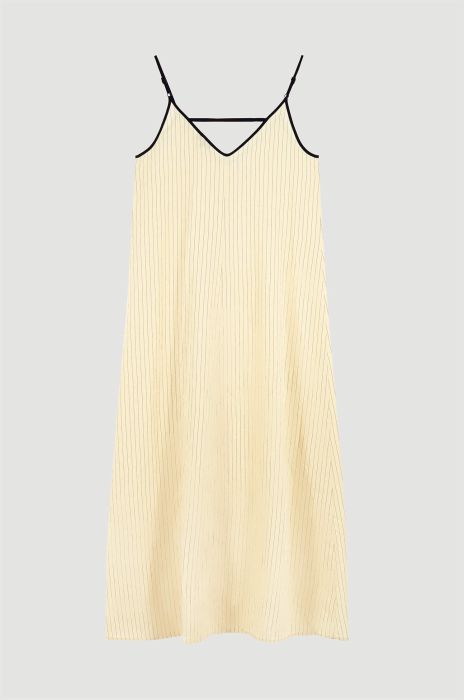 Jasnożółta sukienka w prążek Solar Obraz 5