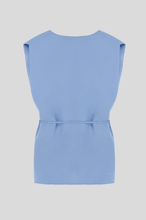 Błękitna taliowana bluzka Solar Obraz 4