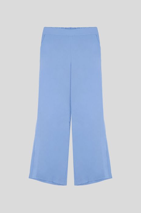 Błękitne spodnie z szeroką nogawką Solar Obraz 4