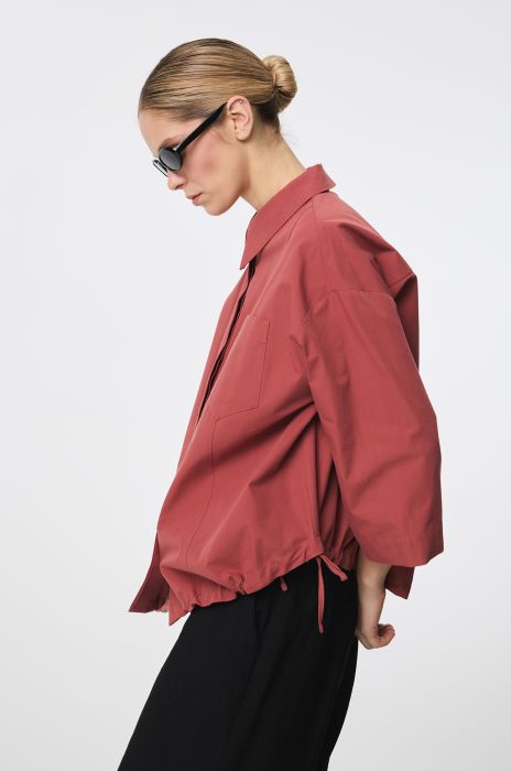 Koszula bawełniana w ceglastym kolorze Solar Obraz 2