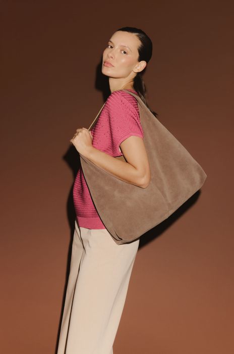 Brązowa skórzana torba typu shopper Solar Obraz 2