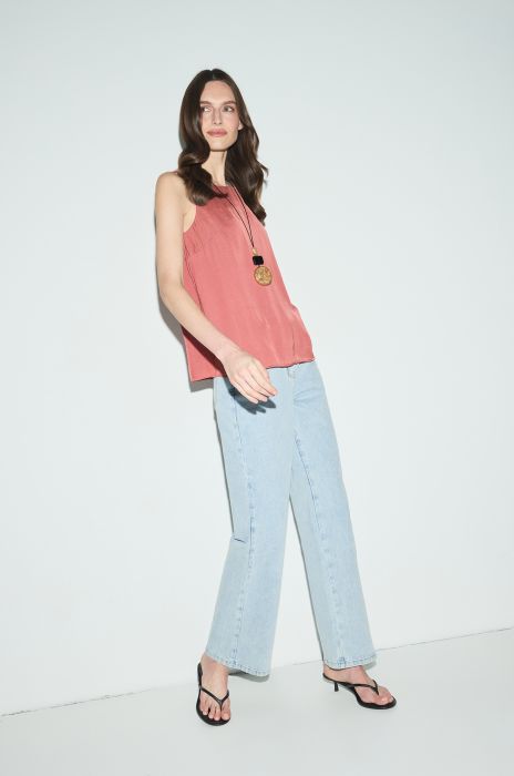 Satynowy top bez rękawów Solar Obraz 3