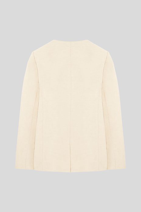 Beżowa marynarka z biżuteryjnym zapięciem Solar Obraz 5