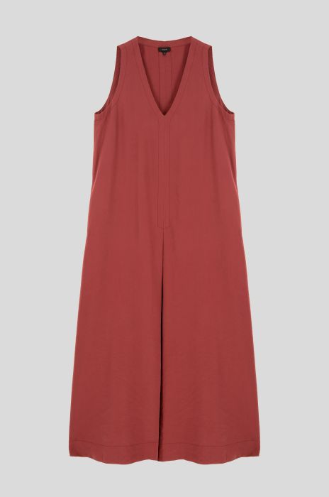 Terakotowa sukienka z zakładką Solar Obraz 2