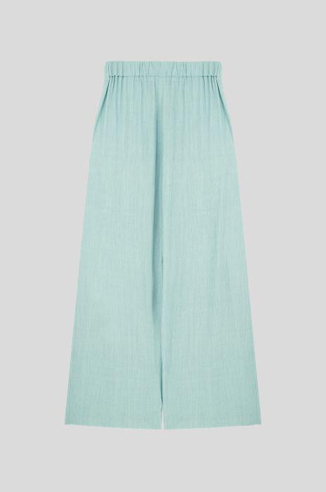 Błękitne spodnie z szeroką nogawką Solar Obraz 4